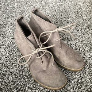 GH BASS gray wedged booties